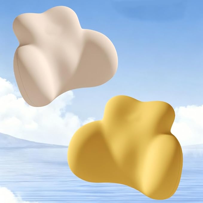 Car Lumbar Support Pillow for Mercedes-Benz EQE SUV 2023 2024 2025 2026 Memory Foam Back Support Cushion Breathable Car Seat Lumbar Pad Accessories,Beige