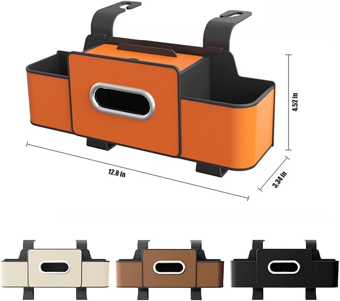 Car Organizers and Storage Box Behind Seat, Large Car Seat Back Organizer for Hold Phone, Drinks, Handbag, Universal Fit for Suv/Sedan (Brown, 2pcs)