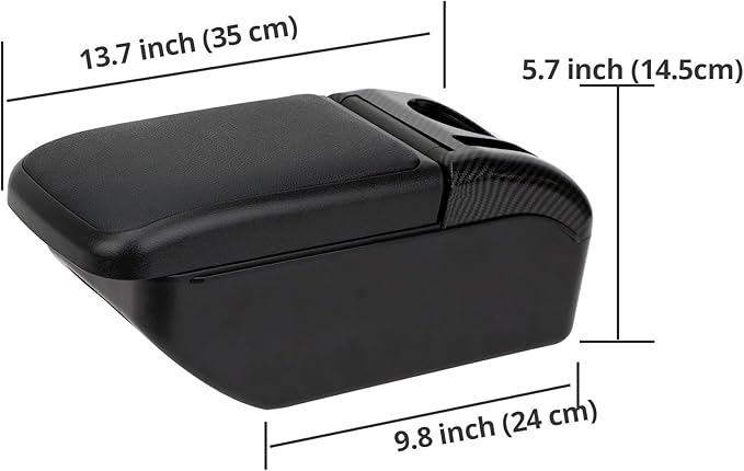 AULPHIKE Compatible with Nissan Note Armrest 2016-2018 Car Center Console Organizer Armrests Double Layer Storage with USB Ports(Black Style)