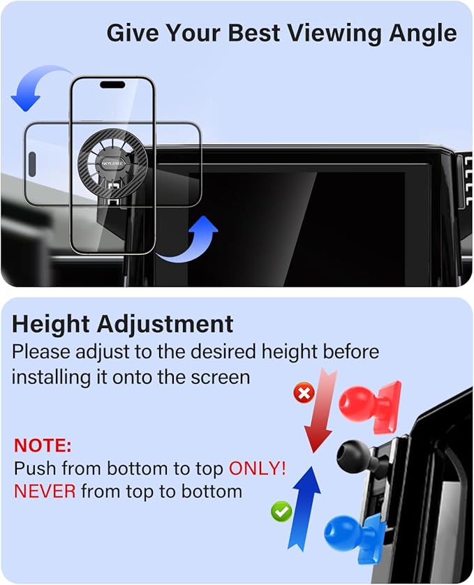 Car Phone Holder for Nissan Armada 2021-2024/Infiniti QX80 2022-2024 Accessories Automobile Cradles Magnetic Phone Mount Compatible with MagSafe, Strong Magnets Cell Phone Base(Only Fit 12.3-Inch)