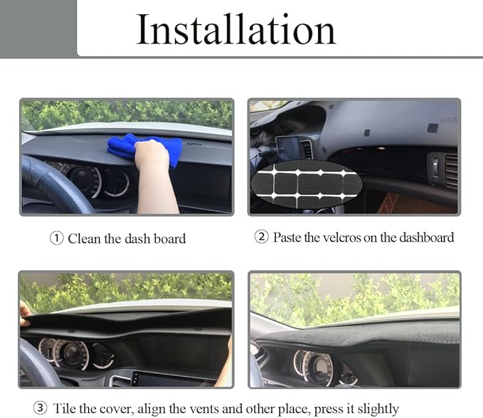 Dash Cover Mat Custom Fit for Toyota Corolla Dashboard Pad Cap Carpet Protector K264 (Black)