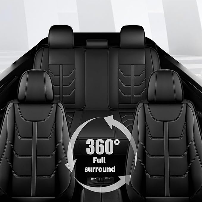 TTX LIGHTING Car Seat Covers fit for Nissan Murano 2011-2026 Full Set: Premium Leather Automotive Seat Cover with Airbag Compatible Waterproof (5 Seats, Black)