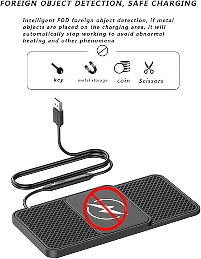 Wireless Car Charger Pad for Chevrolet Silverado,20W Fast Wireless Phone Charger Cell Phone Cordless Charging mat,Non-Slip Phone Charging,30cm Cable Type-C
