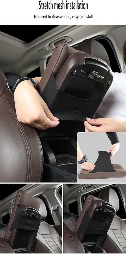 Car Armrest Cover Pad for BMW 3 Series 340i 330d 330i 320i 2000-2025 Premium Leather Center Console Armrest Cushion Pad Anti-Scratch Waterproof Auto Interior Accessories Dark Brown