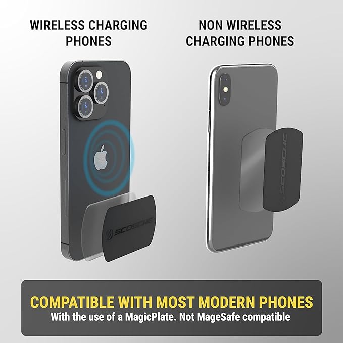 Scosche MM2WDSR-SP MagicMount Pro Magnetic Car Phone Holder - Strong Magnet Mount for iPhone and Android - Secure Magnetic Cell Phone Mount for Car Window or Dash - Universal 360° Adjustable Head