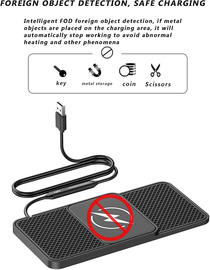 Car Wireless Phone Charger for BMW 7er 740Li 750i 750Li 745e 745Le, Non-Slip Fast Inductive Chargers Charging Pad Type-C Fastcharger Auto Electronic Accessories,B 30cm Cable USB Plug-Normal