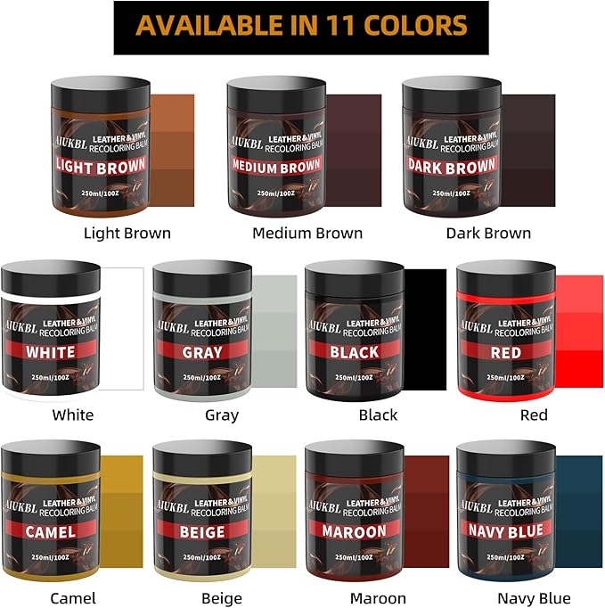 Leather Recoloring Balm, Leather Color Restorer, Leather Restorer for Couches, Leather Scratch Remover, Leather Scratch Repair, Leather Repair Kit for Furniture, Leather Dye (Medium Brown)