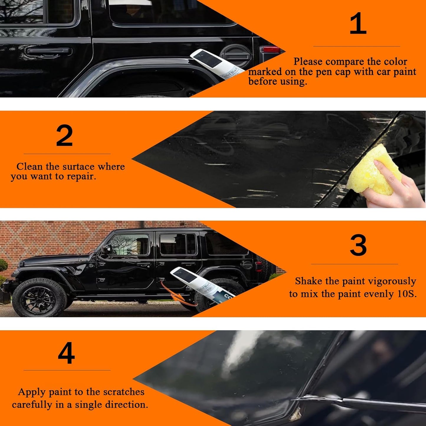 PSC/JSC Billet Silver Metallic Touch Up Paint for Jeep, Car Paint Pen Scratch Repair Two-In-One Touch Up Paint, Premium Car Scratch Remover for Deep Scratches