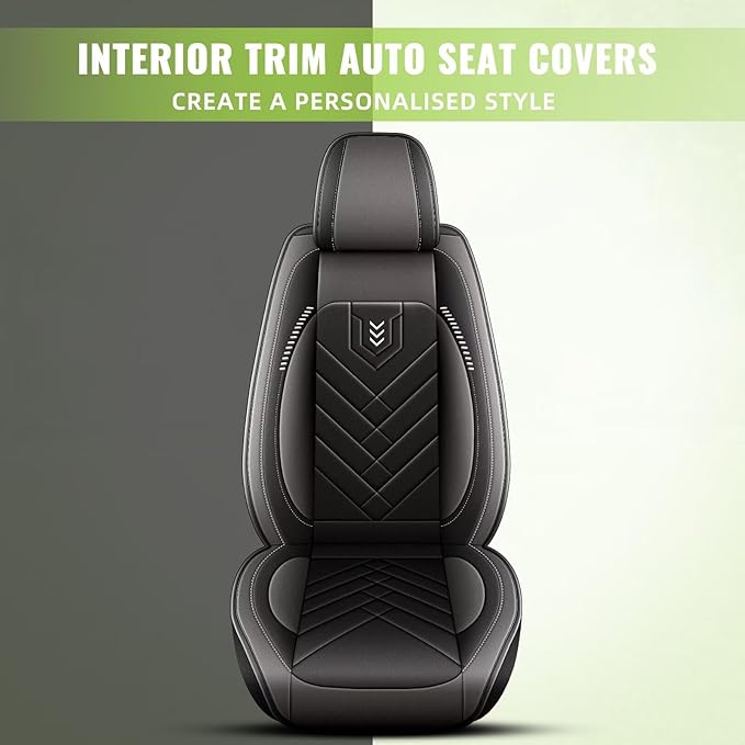 AOMSAZTO Car Seat Covers Fit for Kia Soul 2010-2025 2026 Full Set Premium Seat Covers Waterproof Leather Automotive Seat Cushion Protector Compatible with Airbag(5 Seats,Grey)