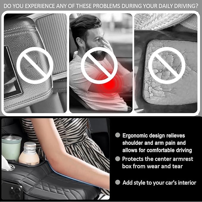 Car Armrest Cover for BMW M440i 2020 2021 2022 2023 2024 2025 2026, Center Console Cover Mat Armrest Seat Box Cover Cushion Console Pad Interior Accessories,A