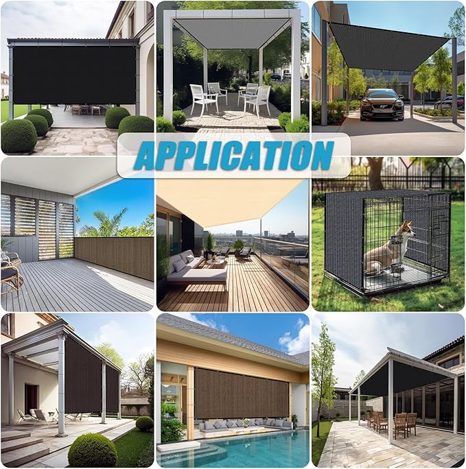 Amagenix 90% Shade Fabric 4'X 24' Black Sun Shade Cloth with Grommets for Pergola Replacement Shade Cover Canopy, Heavy Duty, Cable Zip Ties Included (We Customized)