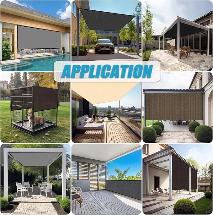 Amagenix 90% Shade Fabric 12'X 16' Sand Sun Shade Cloth with Grommets for Pergola Replacement Shade Cover Canopy, Heavy Duty, Cable Zip Ties Included (We Customized)