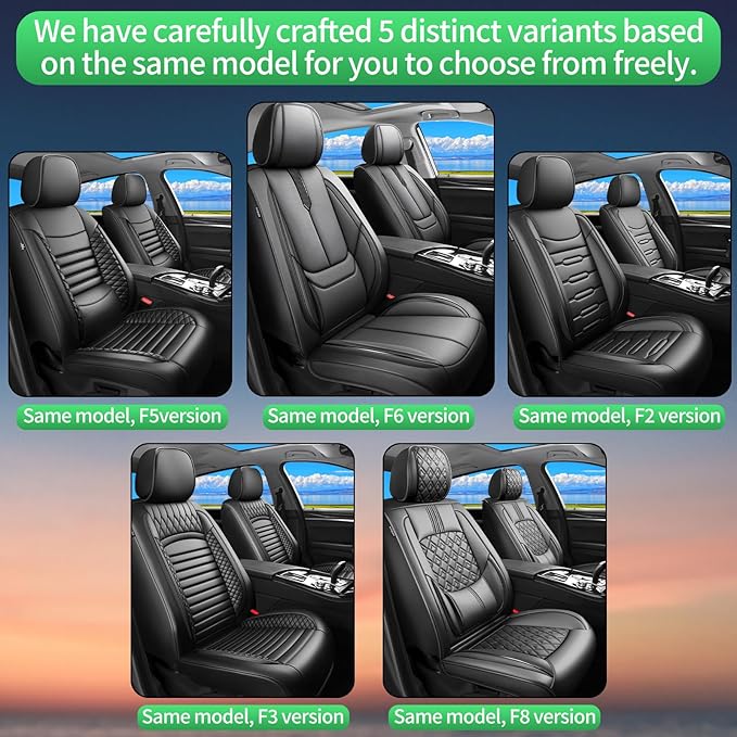 Fit Legacy Car Seat Covers for Subaru Legacy 2008-2023 2024 2025 2026 -Upgraded Premium Waterproof & Breathable Leather,Airbag Compatible,All-Weather Seat Cushion Protector,2 Front/Black-Red