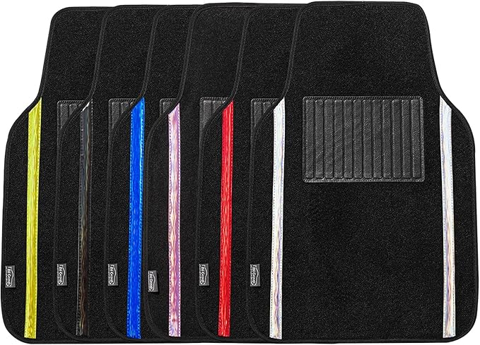 FH Group Universal Fit Car Floor Mats β All-Purpose Carpet Floor Mats & Protectors for Cars, SUVs & Trucks, Durable Automotive Carpet Mats, Red & Black