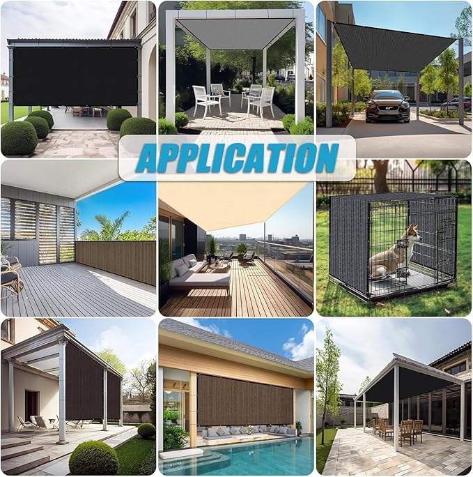 Amagenix 90% Pergola Shade Cover 4' X 6' Sun Shade Cloth with Grommets for Outdoor Garden Patio Porch, Commercial Grade 200 GSM - Cable Zip Ties Included (We Customized) GN108, Wheat