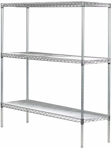 Omega 24" Deep x 60" Wide x 36" High 3 Tier Chrome Starter Shelving Unit