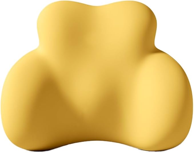 Car Lumbar Support Pillow for Fiat Grande Panda 2024 Memory Foam Back Support Cushion Breathable Car Seat Lumbar Pad Accessories,Yellow