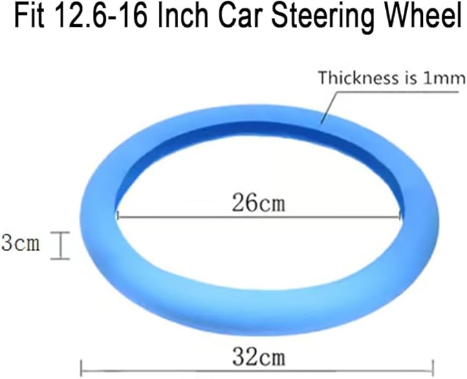 Silicone Steering Wheel Cover, Car Steering Wheel Cover, Anti-Slip Car Steering Wheel Protective Cover, Fit 12.6-16 Inch, for Car SUV Truck Van, for Women & Men (Dark Blue)