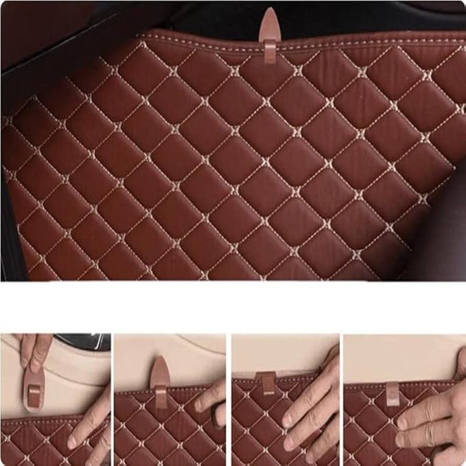 Custom Making Car Floor Mats Compatible with Audi BMW Mercedes-Benz Toyota Lexus Honda Infiniti Nissan Hyundai Kia All Models 2005-2026 (Red Beige)
