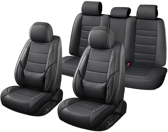 Car Seat Covers Full Set Fit for Buick Envision 2016-2026, Premium Faux Leather Waterproof Car Seat Protectors with Lumbar Support, Breathable Anti-Slip Easy to Install(Black,Full Set)