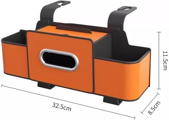 Car Organizers and Storage Box Behind Seat, Car Organizer Back of Seat, 4 in 1 Multifunctional Cars Organizer, For Snacks, Drinks, Bag Hook, Keep Tidy & Organized (Black+Brown)