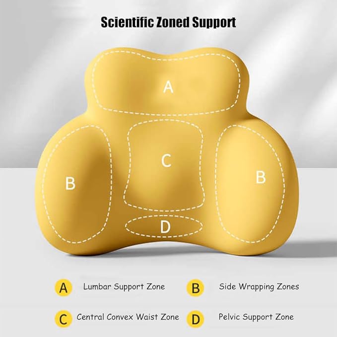 Car Lumbar Support Pillow for MG MG4 EV 2022 2023 2024 2025 2026 Memory Foam Back Support Cushion Breathable Car Seat Lumbar Pad Accessories,Beige