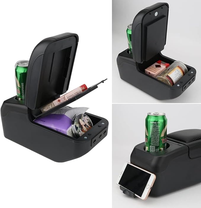 AULPHIKE Compatible with Nissan NV200 Armrest Center Console Organizer Armrests Double Layer Storage Space with USB Ports