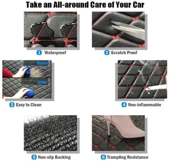 Custom Car Floor Mat Compatible with 97% Car Models Luxury Leather All Weather Waterproof Anti-Skid Full Coverage Car Mats (Yello with Black)