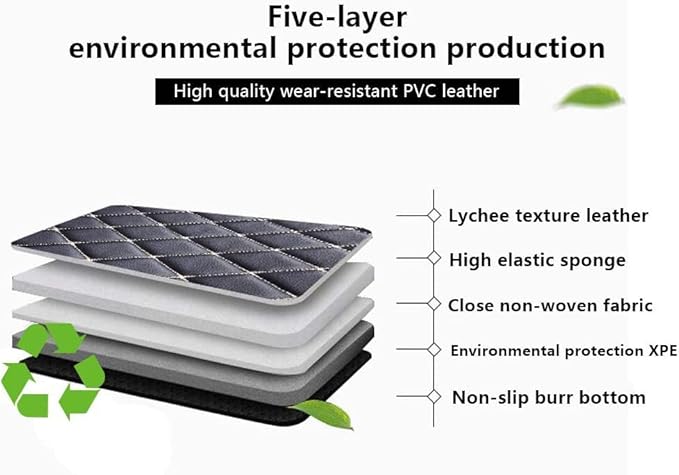 Custom Fit Car Floor Mats - Full Coverage Automotive Leather Floor Liners for Most Vehicles by MingyunSM (Black & Beige)