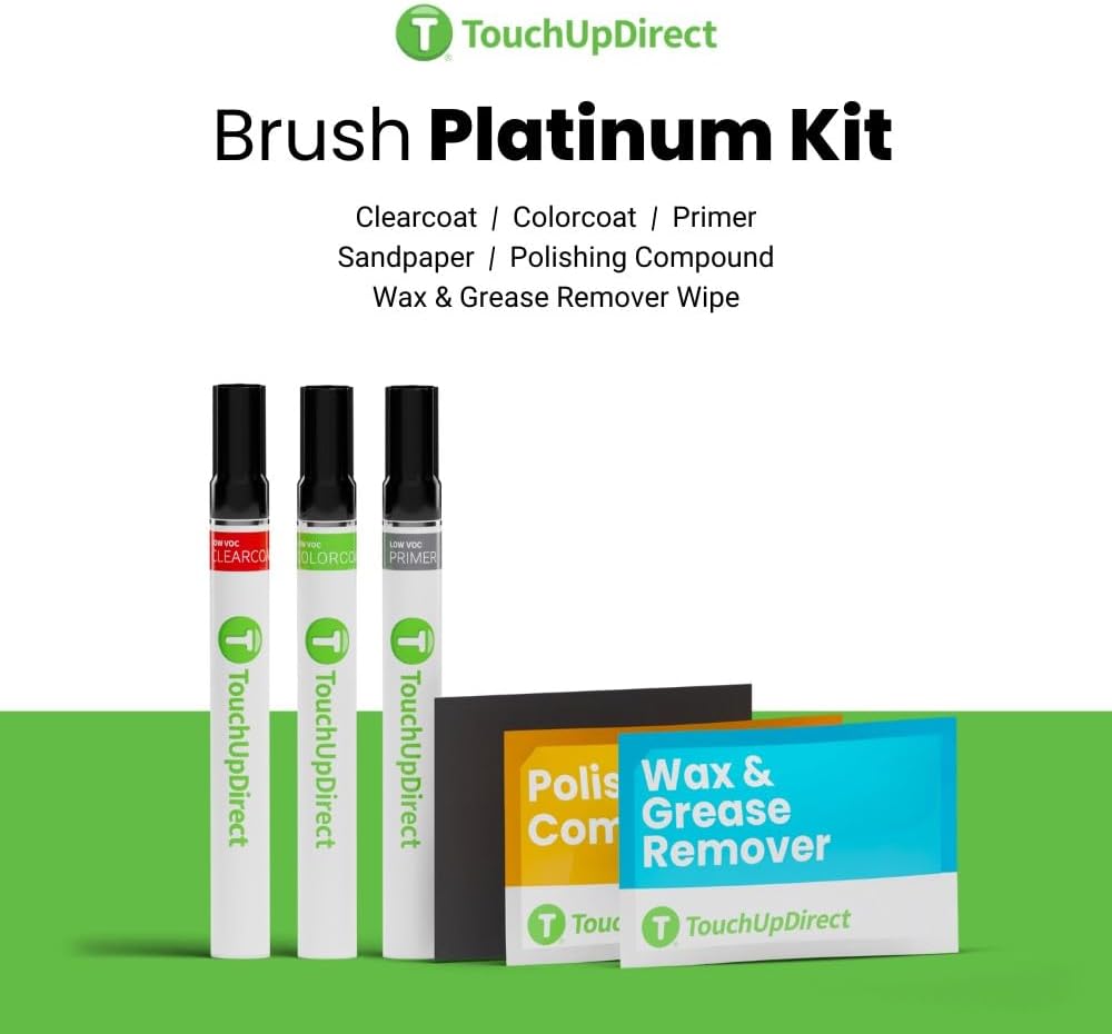 TouchUpDirect 4X0 Inferno Compatible with Toyota Exact Match Touch Up Paint Brush - Platinum Kit