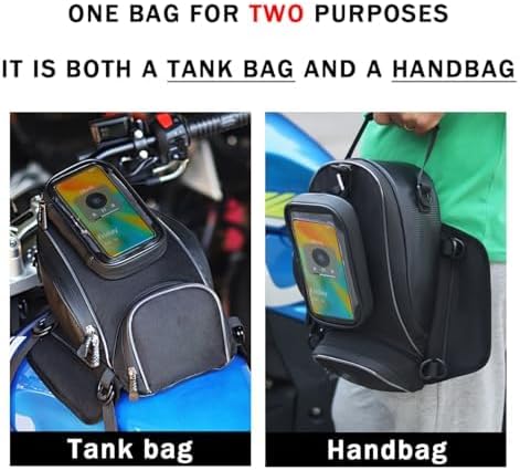 Motorcycle Tank Bag for Honda VFR 800 X Crossrunner VFR800 800X, Magnetic & Strap Mount Tank Bag for Motorcycles, Motorcycle Touring Navigation Luggage Bag Tank Bags,A Strap