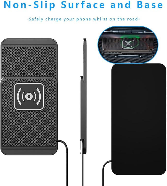 Wireless Charging Pad for Car for Genesis G70 G80 G90 2017-2026, Non-Slip Type C/USB 20W Fast Phone Charging Pad DIY Trim-to-Fit No Interior Damage,B&Type-C