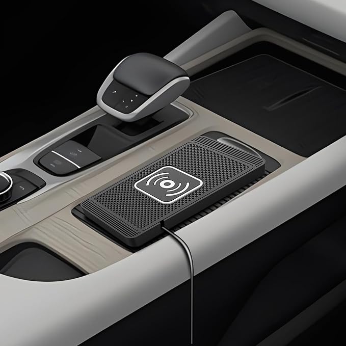 Wireless Charging Pad for Car for Nissan Terra Kicks Teana Rogue Tiida, 15W Fast Wireless Charger Mat Non-Slip Silicone Car Center Console Phone Charging Pad,B/15W-USB