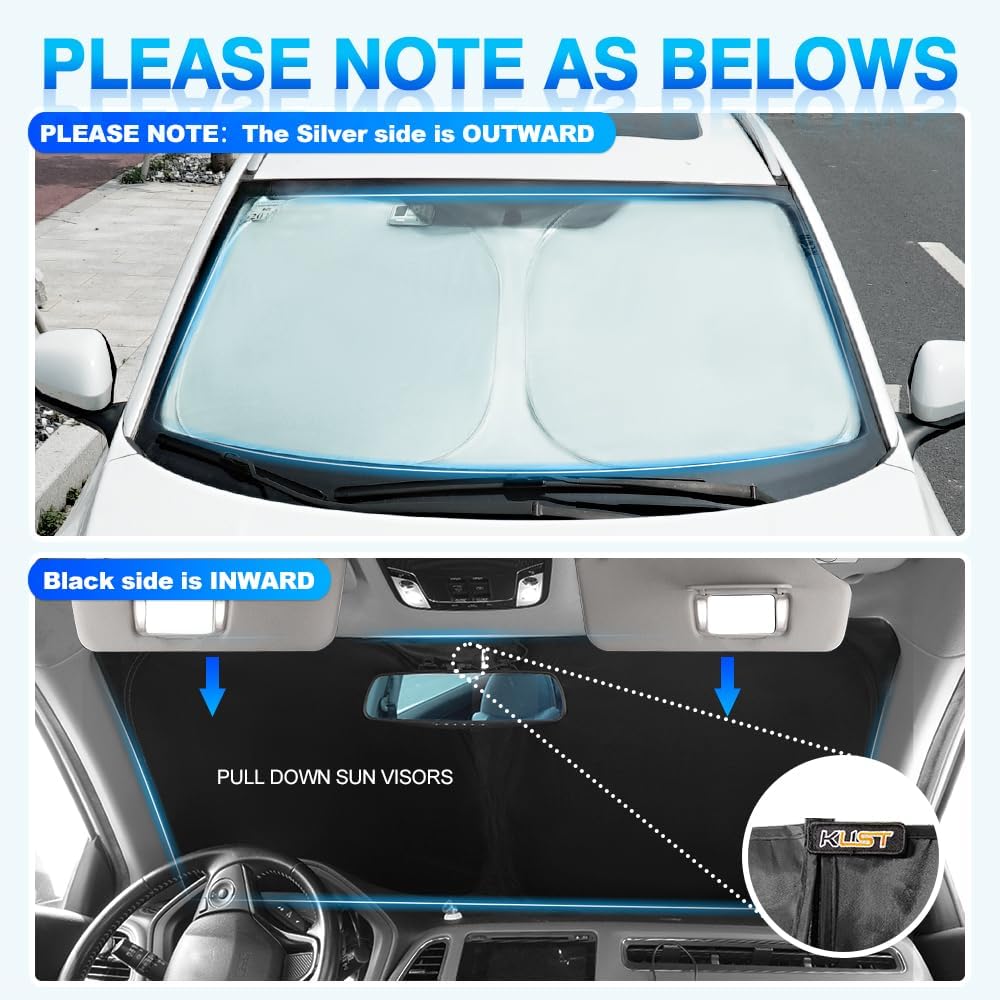 KUST Windshield Sun Shade for BMW X5 2019-2025 2026 Accessories Window Shade Sun Visor Protector Foldable Blocks UV Rays Keep Car Cooler