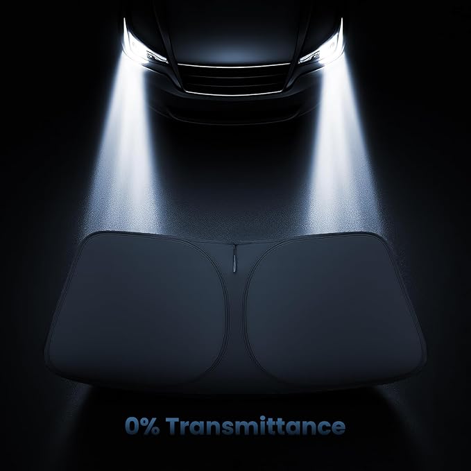Windshield Sunshade for Toyota 4Runner 2010-2024 2025 2026 - Innovative No-Light-Pass Technology, Mirror Cut-Out, Blocks 99% UV Rays, Fade-Resistant, Easy-Fold 4Runner Windshield Sun Shade