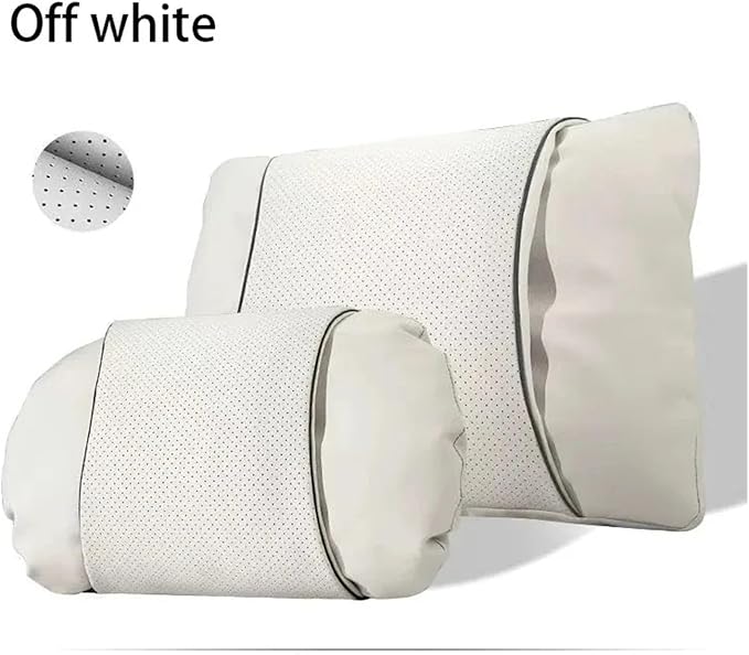 1/2PCS PU Leather Car Neck Pillow & Lumbar Support Cushion, Breathable Universal Seat Headrest Waist Pad, Soft Support Cushion for Daily Driving and Travel(B Style headrest)