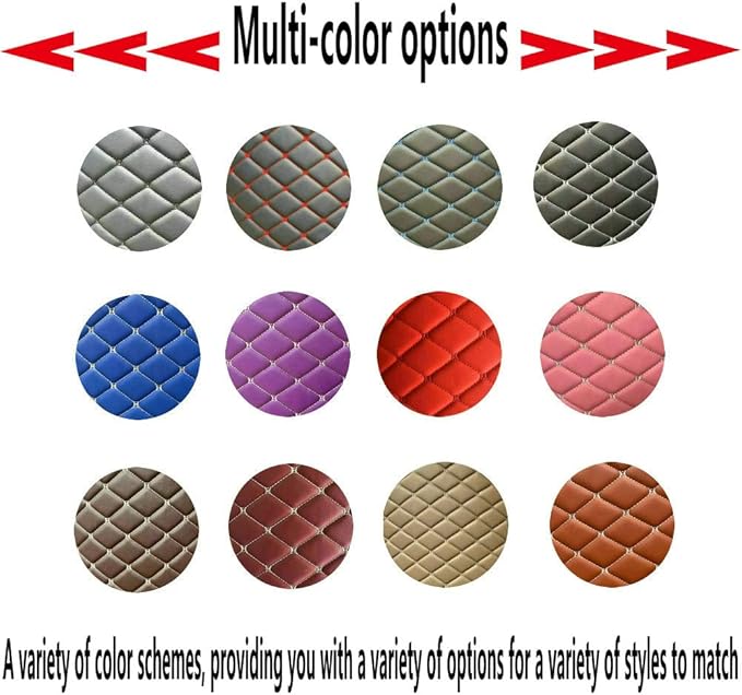 KaiLaiCarCustom Automotive Car Floor Mats for 99.99% Sedan SUV Sports Car Men Women Protection Full Coverage Pads Anti-Slip Leather Floor Lining (Beige + Black Beige, C- Diamond Double Spelling)