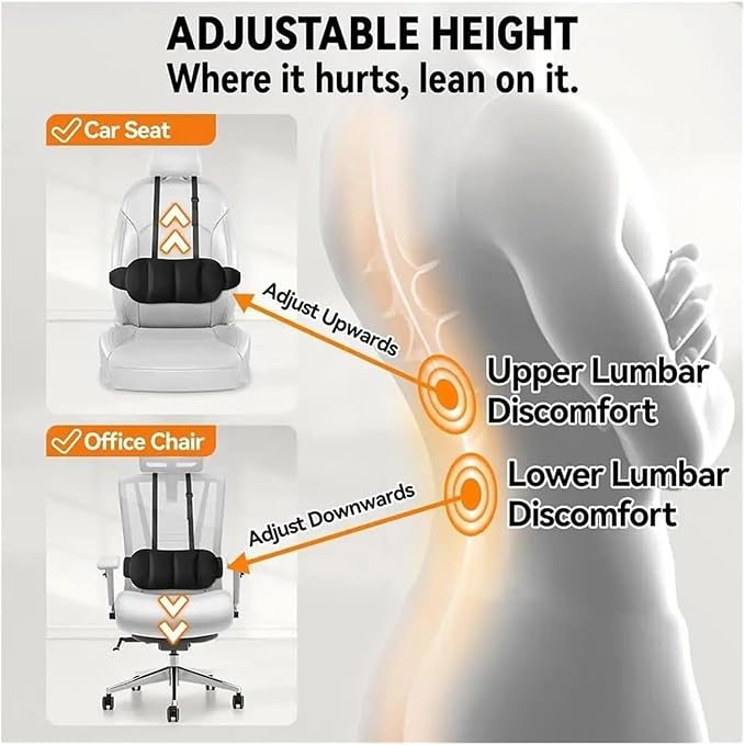 1 Piece Automotive Seat Lumbar Support Pillow for Ford Transit 2015-2026, Driving Lower Back Cushion Ergonomic Orthopedic Posture Rest