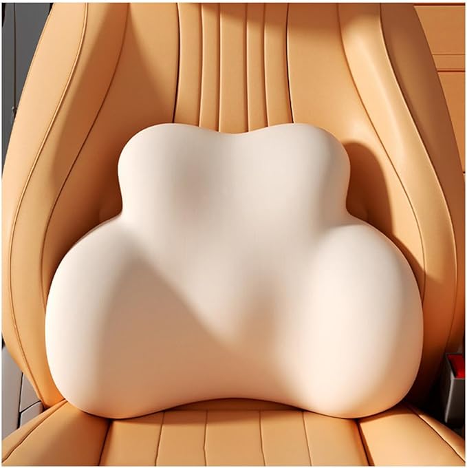 Car Lumbar Support Pillow for Chevrolet GMC Silverado/Sierra 1500 2014-2016 2017 2018 Memory Foam Back Support Cushion Breathable Car Seat Lumbar Pad Accessories,Beige