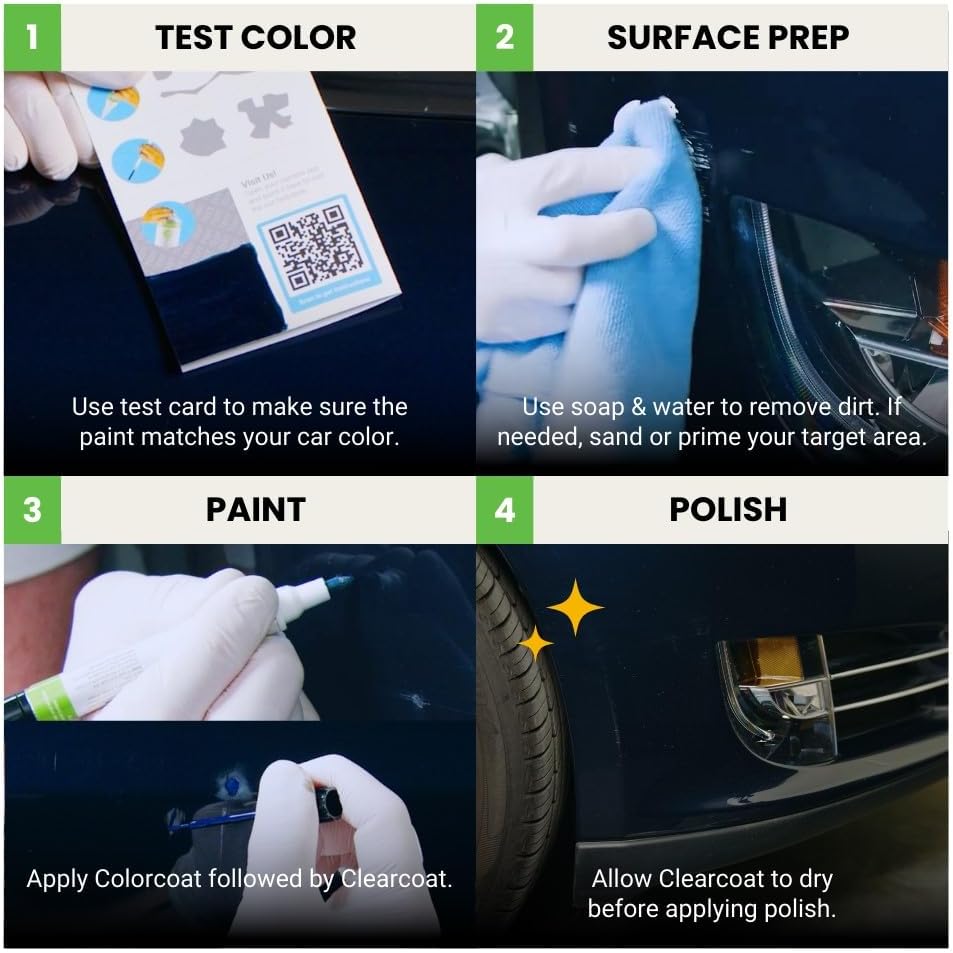 TouchUpDirect 8P4 Inigo Ink/Dark Blue Pearl for Toyota Exact Match Touch Up Paint Combo - Preferred Package