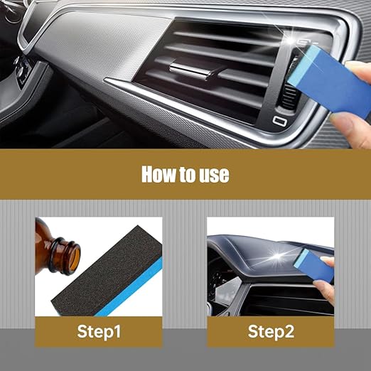 2025 Upgrade Crystal Coating for Car, Plastic Parts Crystals Coating, Plastics Parts Crystal Coating Plastic Restorer with Spong, Long Duration Refurbish Coatings Agent for Automotive Plastics (1Set)