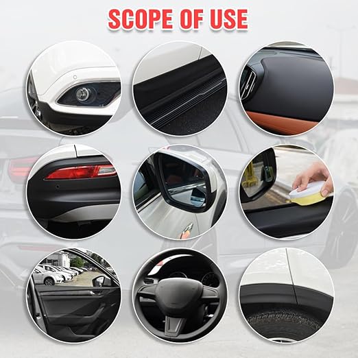 Plastics Parts Crystal Coating, 2025 New Leather Plastic Polishing Renovation Coating Agent, Car Trim Restorer with Sponge, Crystal Coating for Cars Interior or Exterior (5)