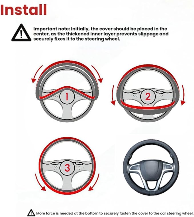Size 16-20 Inch Ice Silk Ventilation Multi-Style Comfy Grip Steering Wheel Cover for Truck, Bus, Big Rig Trucker,SUV， Anti-Slip Design 16-20 Inch (BlackRed, 19)
