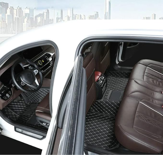 Car Floor Mats Automotive Floor Mats Vehicle Specific All Weather Protection Custom Compatible with Most of 98% Cars SUVs (Color Beige)