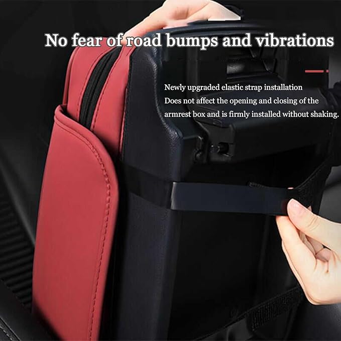 Car Center Console Cover for Infiniti FX SUV FX35 / FX37 / FX40 / FX45 /FX50, Leather Car Arm Rest Cover, Car Armrest Cushion with 2 Storage Bags Car Center Console Armrest Pad, G Yellow