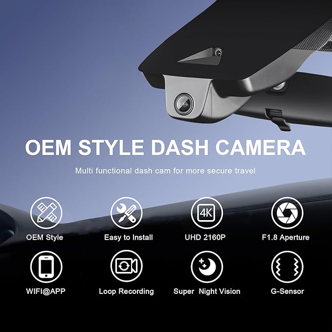 Mangoal 4K Dash Cam Custom Fit for Toyota Avalon 2019 2020 2021 2022 Limited Touring XLE TRD XSE, Integrated OEM Look, UHD 2160P Video, G-Sensor,WiFi & App,Loop Recording,128GB Card