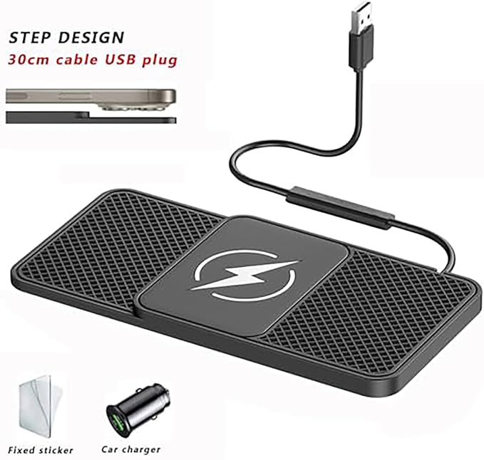 Wireless Car Charger Pad for Chevrolet Silverado,20W Fast Wireless Phone Charger Cell Phone Cordless Charging mat,Non-Slip Phone Charging,30cm Cable USB