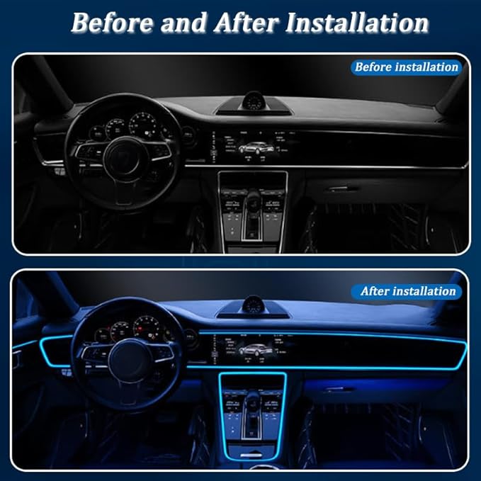 Car LED Strip Light for Chrysler Sebring, 6 in 1 Car Ambient Lighting Kits, Interior Interior Light Sync to Music, Auto Decorations Interior Accessories, 8M