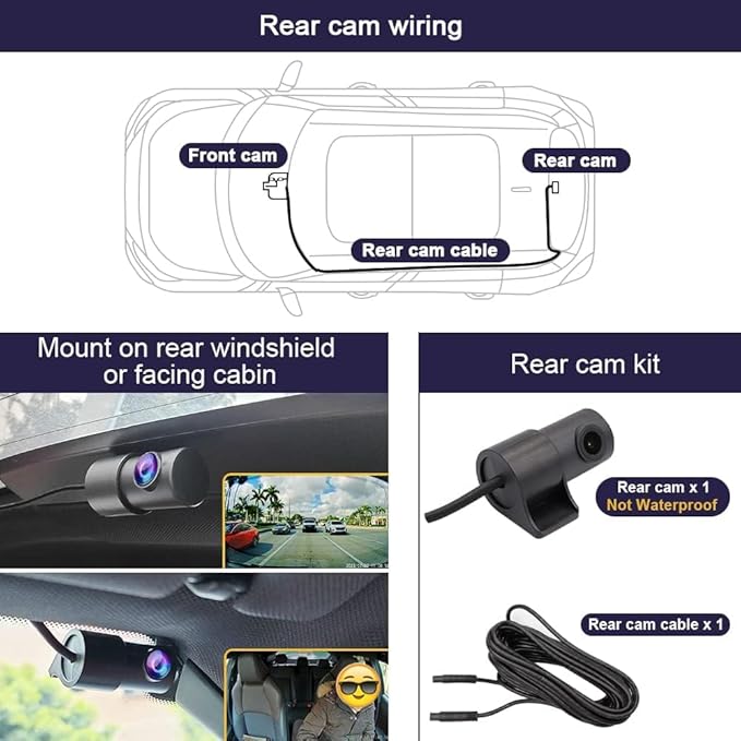 Fitcamx Front 4K+Rear 1080P Dash Cam Adapts for Volvo XC60 V90 S90 2022-2026 B5 B6 T8 (Model B), OEM Style, Dual HD Video, Loop Recording, Built-in WiFi & APP, G-Sensor, Easy to Set, 128GB Card