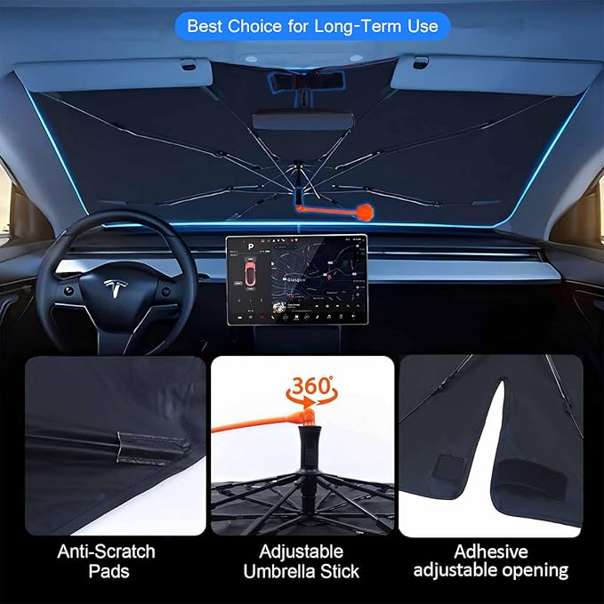 Dinosaur Sunset Car Windshield Sunshade Umbrella Sunset Print Sun Shade for Car Windshield Umbrella Upgraded Sunshades Blocks UV & Heat Front Window Shades for SUV Sedan Auto